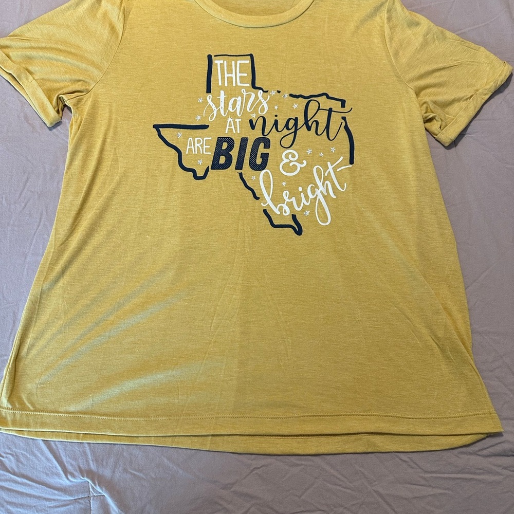 Yellow Graphic T-Shirt with Texas Design